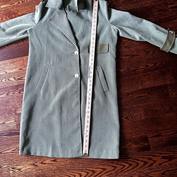 Women's Corduroy Lined Green Jacket - Picture 9 of 12